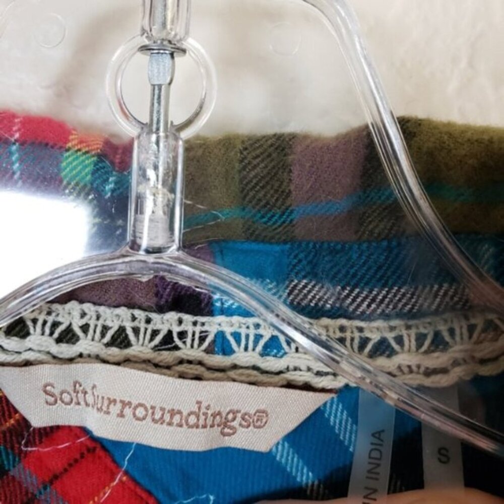 Soft Surroundings Madras Patchwork Flannel Croche… - image 6